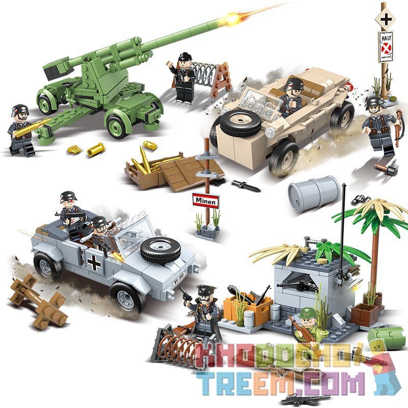 QUANGUAN 100080 Xếp hình kiểu Lego HEROES & GENERALS Heroes And Generals trận chiến của người Đức 858 khối QUANGUAN 100080 Xếp hình kiểu Lego HEROES & GENERALS Heroes And Generals trận chiến của người Đức 858 khối
