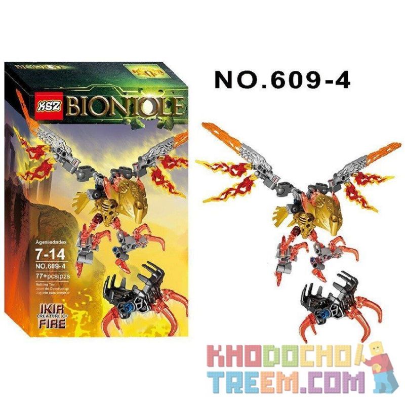 NOT Lego IKIR - CREATURE OF FIRE 71303 XSZ KSZ 609-4 xếp lắp ráp ghép mô hình VŨ KHÍ SINH HỌC IKIR - VẬT LỬA Bionicle Anh Hùng Toa 77 khối