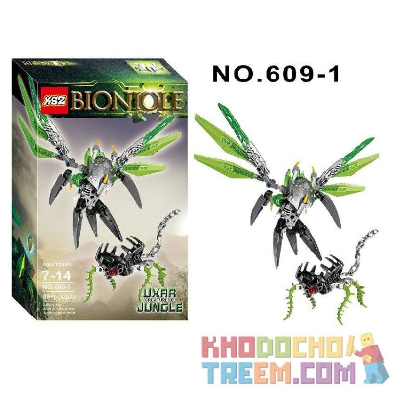NOT Lego BIONICLE 71300 Uxar - Creature Of Jungle, XSZ KSZ 609-1 Xếp hình vũ khí sinh học 89 khối NOT Lego BIONICLE 71300 Uxar - Creature Of Jungle, XSZ KSZ 609-1 Xếp hình vũ khí sinh học 89 khối