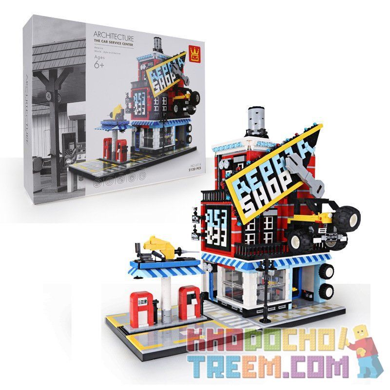 WANGE 6314 non  TRUNG TÂM SỬA CHỮA Ô TÔ bộ đồ chơi xếp lắp ráp ghép mô hình Creator THE CAR SERVICE CENTER Sáng Tạo 2120 khối