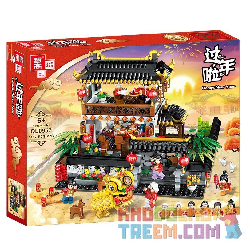 ZHEGAO QL0957 0957 non  TẾT NGUYÊN ĐÁN TRUNG QUỐC bộ đồ chơi xếp lắp ráp ghép mô hình Seasonal HEPPY NEW YEAR Mùa Lễ Hội 1187 khối ZHEGAO QL0957 0957 non  TẾT NGUYÊN ĐÁN TRUNG QUỐC bộ đồ chơi xếp lắp ráp ghép mô hình Seasonal HEPPY NEW YEAR Mùa Lễ Hội 1187 khối