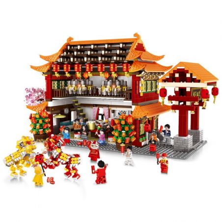 WANGE 6315 non  BỮA TỐI ĐOÀN VIÊN bộ đồ chơi xếp lắp ráp ghép mô hình Seasonal Mùa Lễ Hội 3027 khối