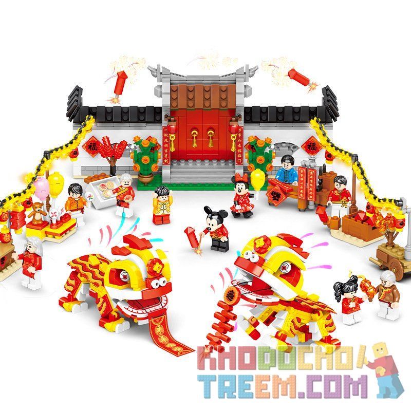 SHENG YUAN SY SY1478 1478 Xếp hình kiểu Lego CREATOR Lion Dance múa sư tử 1082 khối SHENG YUAN SY SY1478 1478 Xếp hình kiểu Lego CREATOR Lion Dance múa sư tử 1082 khối