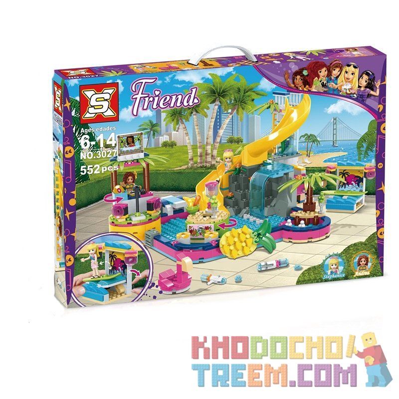 NOT Lego ANDREA'S POOL PARTY 41374 SX 3027 xếp lắp ráp ghép mô