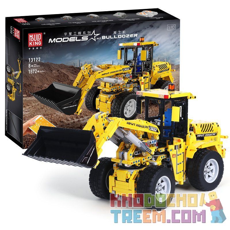MouldKing 13122 13122S Mould King 13122 13122S REBRICKABLE MOC-0836 0836 MOC0836 non  MÁY XÚC tỷ lệ 1:10 bộ đồ chơi xếp lắp ráp ghép mô hình  BULLDOZER Kỹ Thuật Công Nghệ Cao Mô Hình Phương Tiện 1572 khối