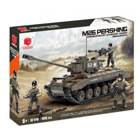 XIANG JUN XJ-910 non  XE TĂNG HẠNG NẶNG M26 PERSHING CỦA MỸ bộ đồ chơi xếp lắp ráp ghép mô hình Military Army Quân Sự Bộ Đội 938 khối