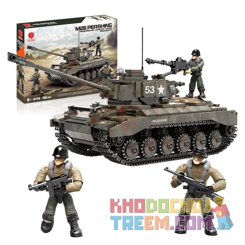 XIANG JUN XJ-910 non  XE TĂNG HẠNG NẶNG M26 PERSHING CỦA MỸ bộ đồ chơi xếp lắp ráp ghép mô hình Military Army Quân Sự Bộ Đội 938 khối XIANG JUN XJ-910 non  XE TĂNG HẠNG NẶNG M26 PERSHING CỦA MỸ bộ đồ chơi xếp lắp ráp ghép mô hình Military Army Quân Sự Bộ Đội 938 khối