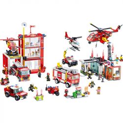 ZHEGAO QL0221 0221 non  FIRE EAGLE TÒA NHÀ AN TOÀN PHÒNG CHÁY bộ đồ chơi xếp lắp ráp ghép mô hình City Hero Anh Hùng Trong Thành Phố 558 khối