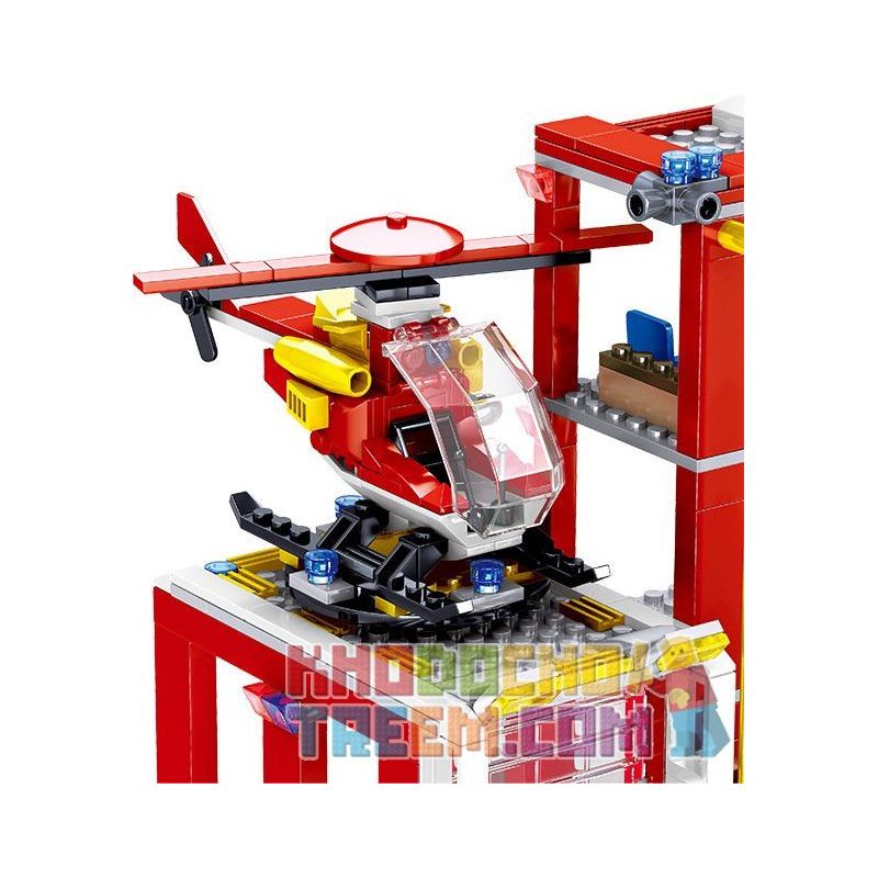 ZHEGAO QL0221 0221 non  FIRE EAGLE TÒA NHÀ AN TOÀN PHÒNG CHÁY bộ đồ chơi xếp lắp ráp ghép mô hình City Hero Anh Hùng Trong Thành Phố 558 khối