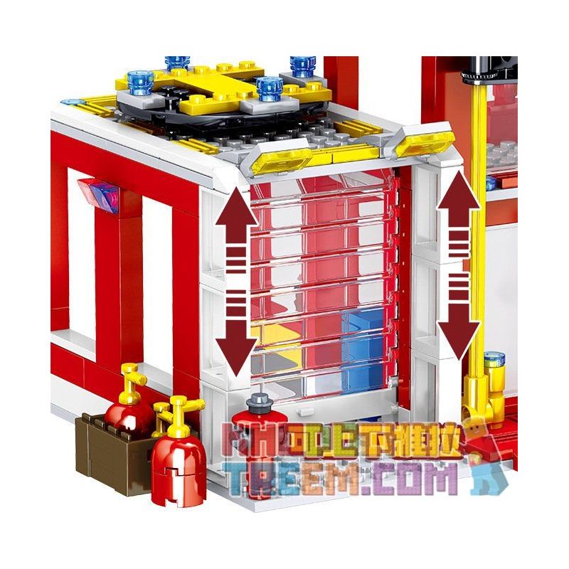 ZHEGAO QL0221 0221 non  FIRE EAGLE TÒA NHÀ AN TOÀN PHÒNG CHÁY bộ đồ chơi xếp lắp ráp ghép mô hình City Hero Anh Hùng Trong Thành Phố 558 khối