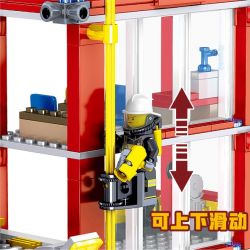 ZHEGAO QL0221 0221 non  FIRE EAGLE TÒA NHÀ AN TOÀN PHÒNG CHÁY bộ đồ chơi xếp lắp ráp ghép mô hình City Hero Anh Hùng Trong Thành Phố 558 khối