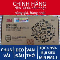 Khẩu trang 3M 9502V+ KN95 lọc hơn 95% bụi siêu mịn PM2.5 có van thở, đeo tai, chun vải mềm hơn 9502VT, chính hãng