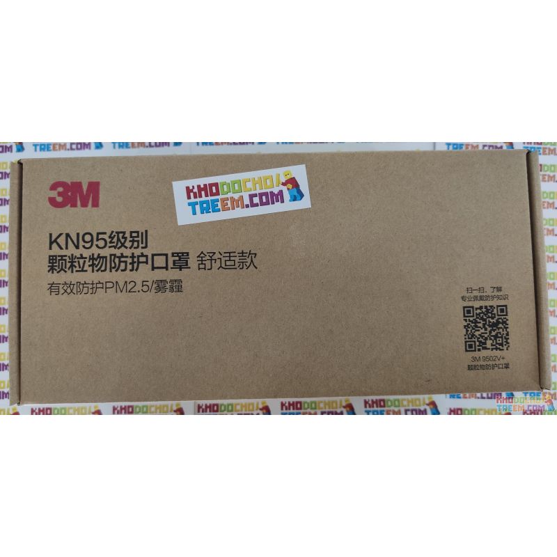 Khẩu trang 3M 9502V+ KN95 lọc hơn 95% bụi siêu mịn PM2.5 có van thở, đeo tai, chun vải mềm hơn 9502VT, chính hãng