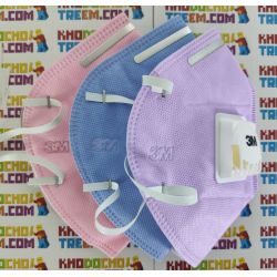 Khẩu trang 3M 9501C xanh tím hồng KN95 có đệm mũi lọc hơn 95% bụi siêu mịn PM2.5 có van thở, đeo tai, chính hãng Khẩu trang 3M 9501C xanh tím hồng KN95 có đệm mũi lọc hơn 95% bụi siêu mịn PM2.5 có van thở, đeo tai, chính hãng