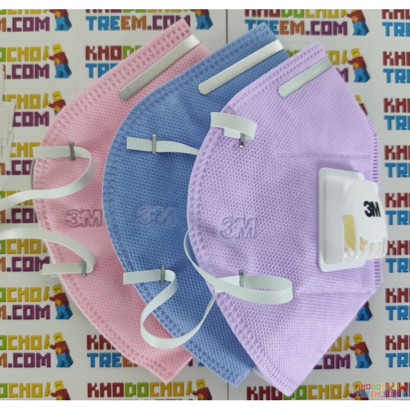 Khẩu trang 3M 9501C xanh tím hồng KN95 có đệm mũi lọc hơn 95% bụi siêu mịn PM2.5 có van thở, đeo tai, chính hãng Khẩu trang 3M 9501C xanh tím hồng KN95 có đệm mũi lọc hơn 95% bụi siêu mịn PM2.5 có van thở, đeo tai, chính hãng