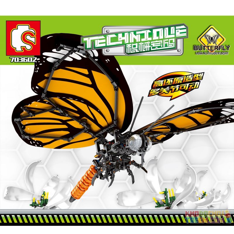 SEMBO 703602 non Lego MÃ JAGUAR: BƯỚM TABBY bộ đồ chơi xếp lắp ráp ghép mô hình Technic TECHINQUE BUTTERFLY Kỹ Thuật Công Nghệ Cao Mô Hình Phương Tiện 511 khối