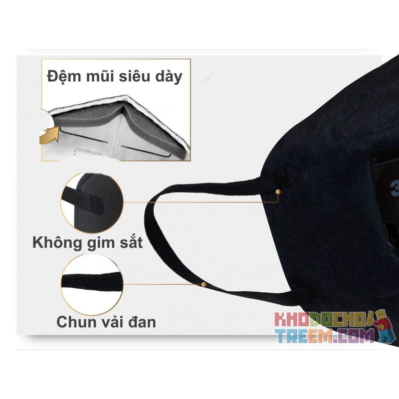 Khẩu trang 3M 9501M KN95 lọc hơn 95% bụi siêu mịn PM2.5 có van thở, đệm mũi êm, chun vải mềm đen nam tính chính hãng