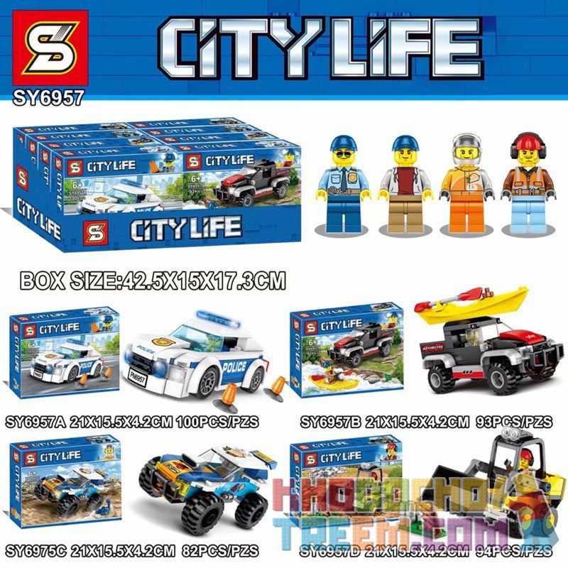 NOT Lego DESERT RALLY RACER CONSTRUCTION LOADER POLICE PATROL CAR KAYAK ADVENTURE 60240 LARI 11218 11217 11219 11206 LEPIN 02136 02121 02133 02135 SHENG YUAN/SY SY6957B 6957B SY6957C 6957C SY6957D 6957D SY6957A 6957A xếp lắp ráp ghép mô hình City Thành Phố 92 khối