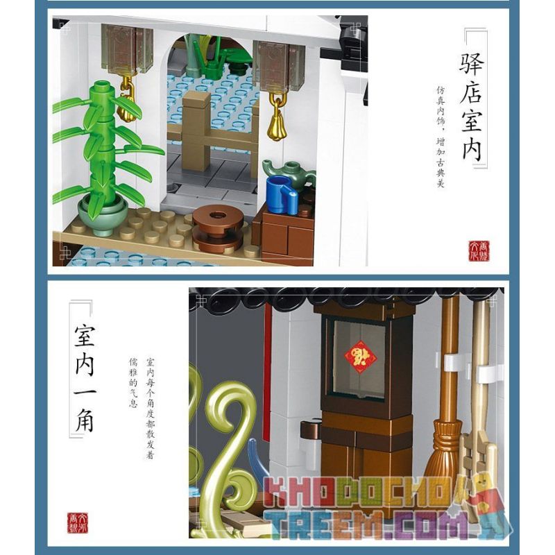 PanlosBrick 610004 Panlos Brick 610004 non  LÀNG NƯỚC GIANG NAM bộ đồ chơi xếp lắp ráp ghép mô hình Chinatown Khu Phố Tàu 1801 khối