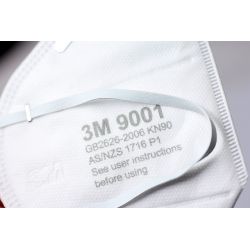 Một cái khẩu trang 3M 9001V KN90 lọc hơn 90% bụi siêu mịn PM2.5 , đeo tai, chun tổng hợp, chính hãng