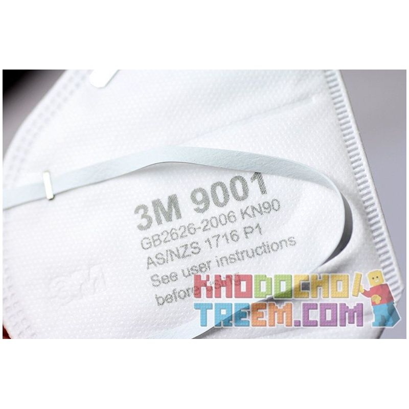 Một cái khẩu trang 3M 9001V KN90 lọc hơn 90% bụi siêu mịn PM2.5 , đeo tai, chun tổng hợp, chính hãng