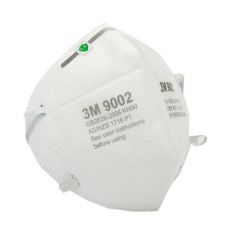 Một cái khẩu trang 3M 9002 KN90 lọc hơn 90% bụi siêu mịn PM2.5 , đeo đầu, chun tổng hợp, chính hãng