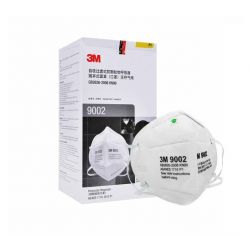 Một cái khẩu trang 3M 9002 KN90 lọc hơn 90% bụi siêu mịn PM2.5 , đeo đầu, chun tổng hợp, chính hãng