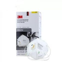 Một cái khẩu trang 3M 9002V KN90 lọc hơn 90% bụi siêu mịn PM2.5 , đeo đầu, chun tổng hợp, chính hãng