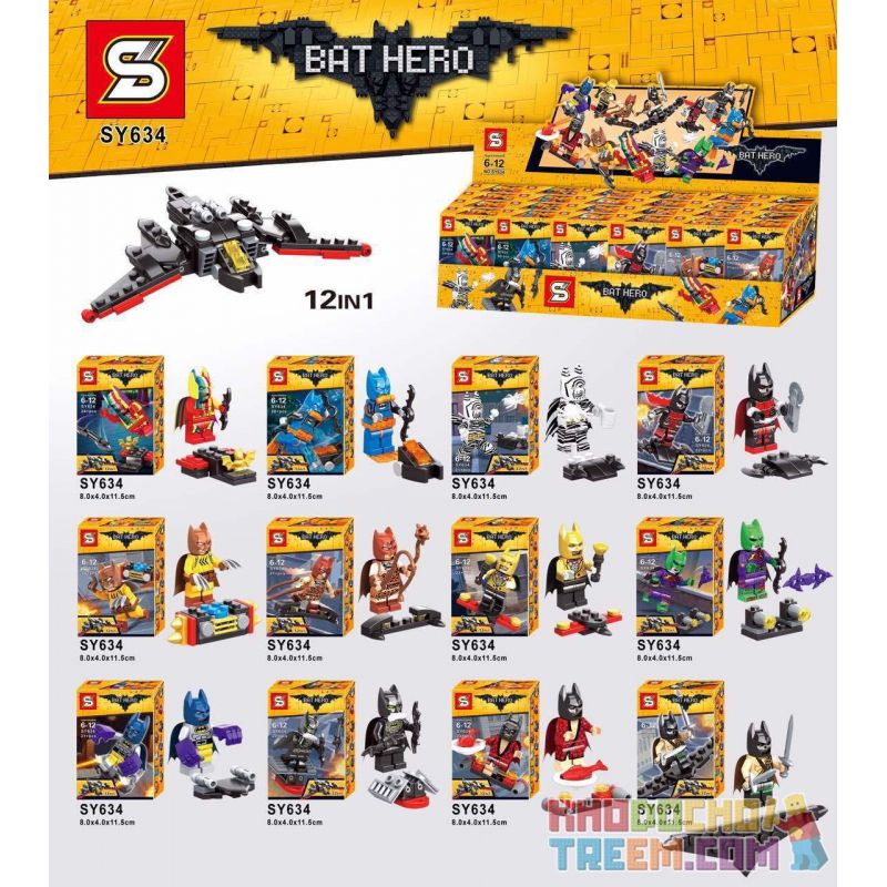 SHENG YUAN SY SY634 Xếp hình kiểu Lego SUPER HEROES Bat Hero Batman series minifigure 12 phong cách SHENG YUAN SY SY634 Xếp hình kiểu Lego SUPER HEROES Bat Hero Batman series minifigure 12 phong cách