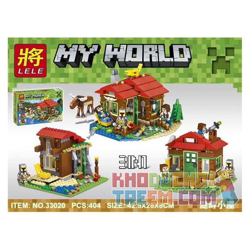 LELE 33020 LEPIN 18015 non Lego TÚP LỀU BÊN HỒ SANGOICHI bộ đồ chơi xếp lắp ráp ghép mô hình Minecraft Game Xây Dựng 404 khối