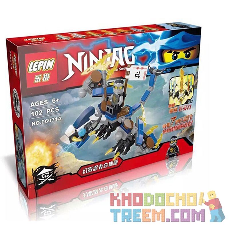 LEPIN 06031A non Lego BỘ ĐỒ BỐN TRONG MỘT GẮN VÀ NGỰA bộ đồ chơi xếp lắp ráp ghép mô hình The Lego Ninjago Movie Ninja Lốc Xoáy 102 khối