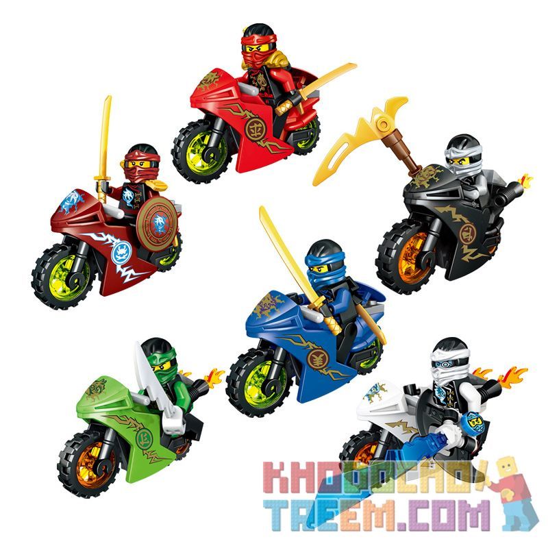 LELE 79270 non Lego MÔ TÔ THU NHỎ 6 KIỂU bộ đồ chơi xếp lắp ráp ghép mô hình The Lego Ninjago Movie Ninja Lốc Xoáy