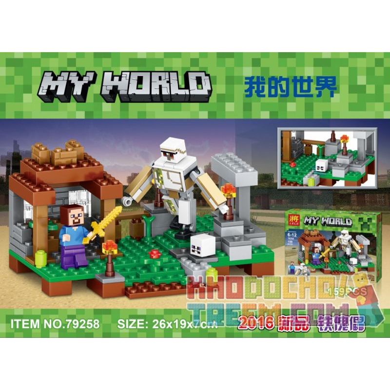 LELE 79258 non Lego BỮA ĂN SÁNG bộ đồ chơi xếp lắp ráp ghép mô hình Minecraft MY WORLD Game Xây Dựng 159 khối