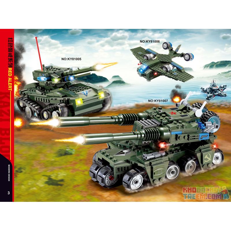 Kazi KY81005 81005 non  XE TĂNG HỘ MỆNH bộ đồ chơi xếp lắp ráp ghép mô hình Red Alert 3 RED ALERT 3 GUARDIAN TANK Báo Động Đỏ 3 270 khối