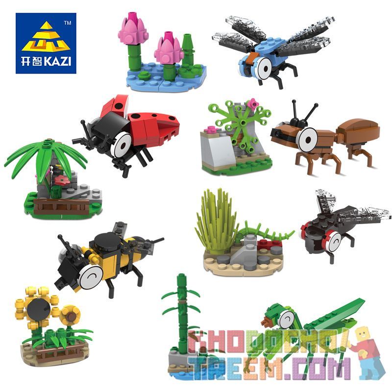 Kazi KY80021-2 80021-2 non  CHUỒN NHỎ HẠNH PHÚC bộ đồ chơi xếp lắp ráp ghép mô hình Insect Series Côn Trùng 74 khối