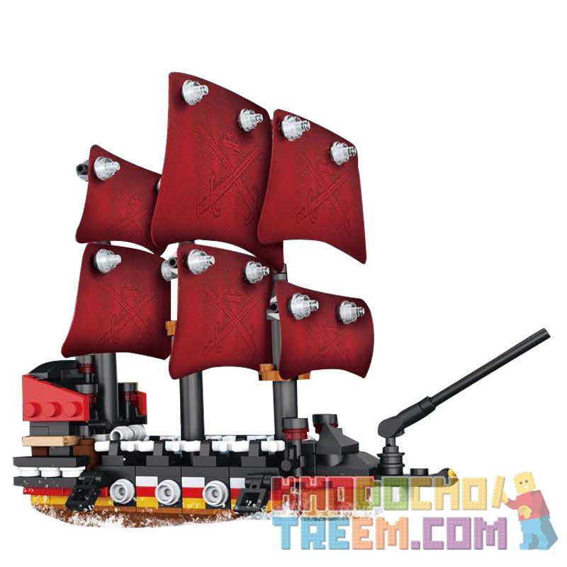 LEPIN 03058B non Lego ANNE QUEEN REVENGE. bộ đồ chơi xếp lắp ráp ghép mô hình Pirates Of The Caribbean Cướp Biển Vùng Caribe 266 khối