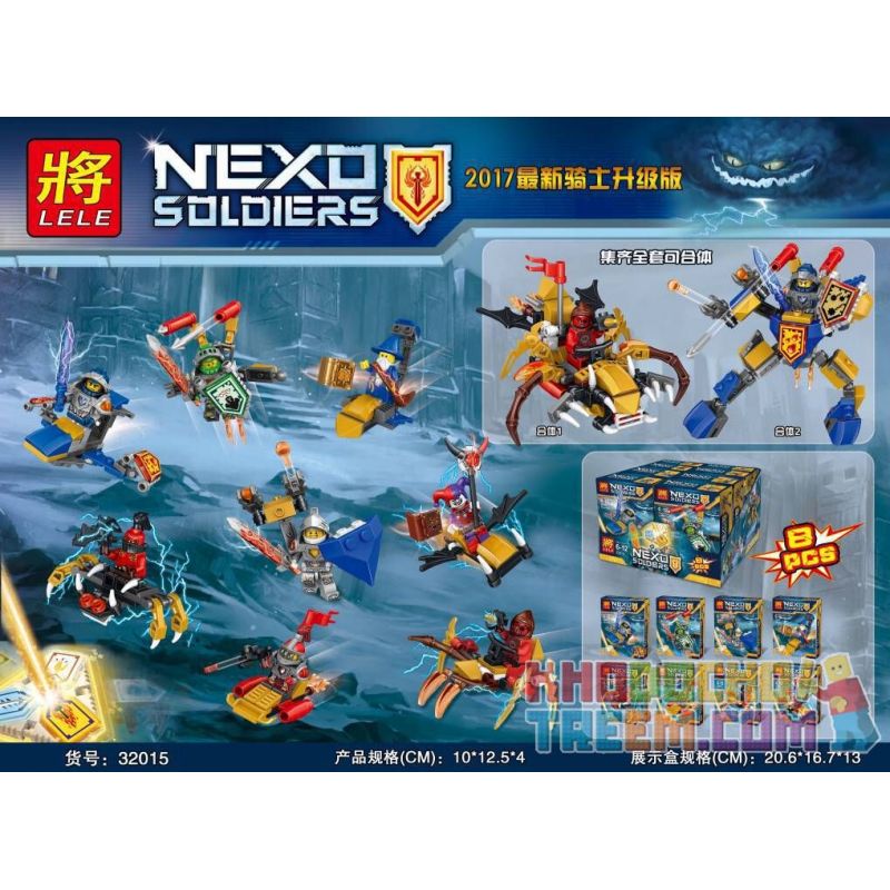 LELE 32015 non Lego MINIFIGURE 8 GÓI CÓ THỂ PHÙ HỢP bộ đồ chơi xếp lắp ráp ghép mô hình Nexo Knights Hiệp Sỹ Nexo