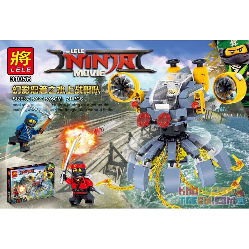 LELE 31056 non Lego ĐỘI THUYỀN NƯỚC NINJA bộ đồ chơi xếp lắp ráp ghép mô hình The Lego Ninjago Movie Ninja Lốc Xoáy 211 khối