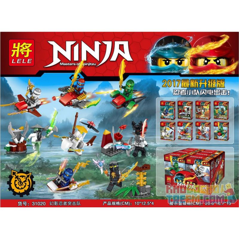 LELE 31020 non Lego 8 CẢNH MINI NHỎ bộ đồ chơi xếp lắp ráp ghép mô hình The Lego Ninjago Movie 幻影忍者突击队 Ninja Lốc Xoáy