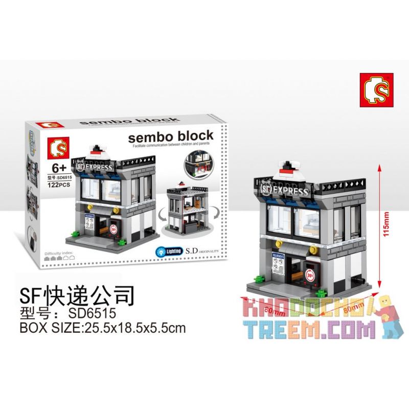 SEMBO WEKKI VIGGI SD6515 6515 non Lego CHẾ ĐỘ XEM PHỐ THU NHỎ SF EXPRESS bộ đồ chơi xếp lắp ráp ghép mô hình Mini Modular SEMBO BLOCK SF EXPRESS Đường Phố Thu Nhỏ 122 khối