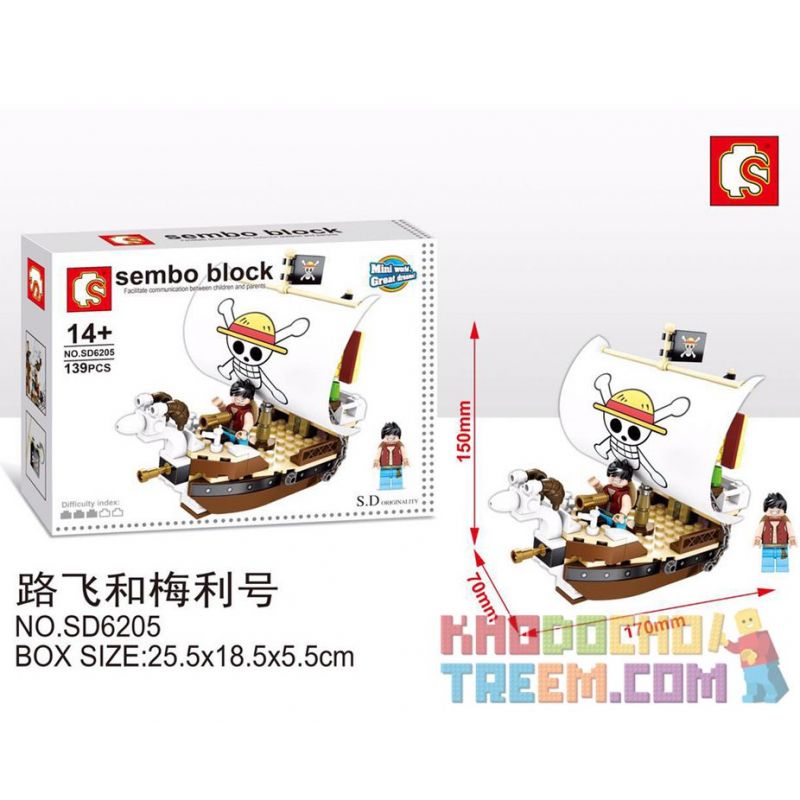 SEMBO SD6205 6205 SHENG YUAN SY SY961A 961A non Lego LUFFY VÀ MERLEY bộ đồ chơi xếp lắp ráp ghép mô hình One Piece SEMBO BLOCK Đảo Hải Tặc 139 khối