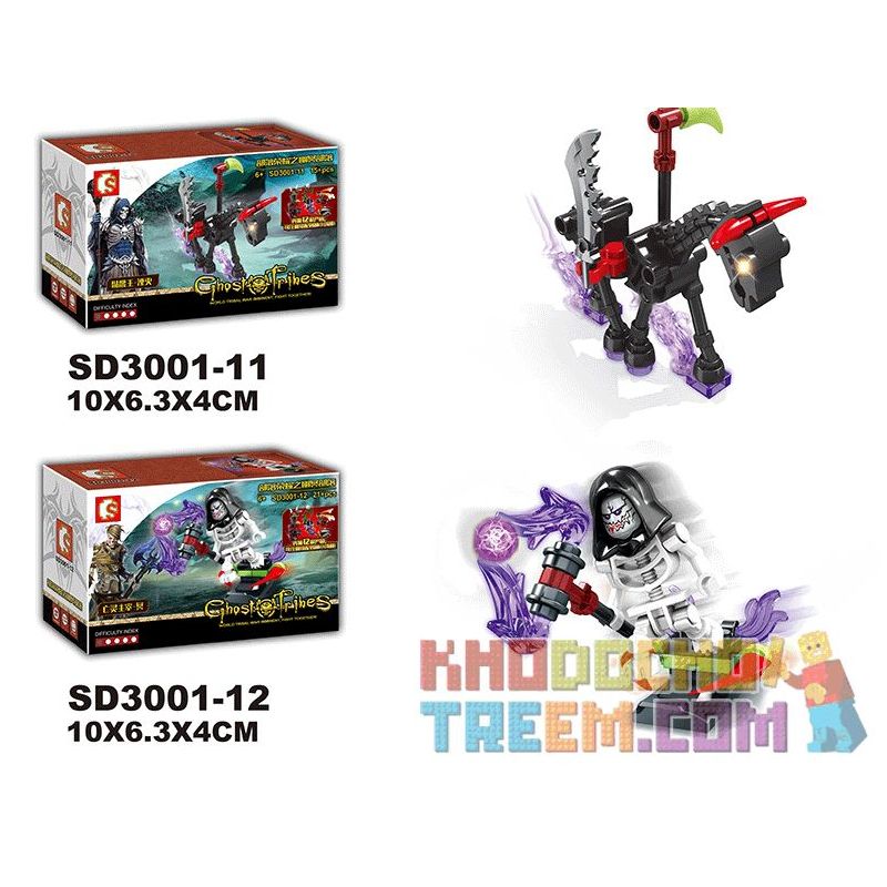 SEMBO WEKKI VIGGI SD3001 3001 non  TRIBE GLORY NETHER 12 MẶT HÀNG bộ đồ chơi xếp lắp ráp ghép mô hình Chronicles Of The Ghostly Tribe GHOST TRIBES Bộ Tộc Ma 198 khối