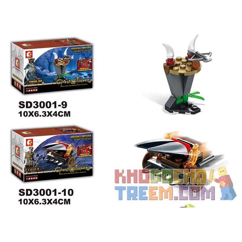 SEMBO WEKKI VIGGI SD3001 3001 non  TRIBE GLORY NETHER 12 MẶT HÀNG bộ đồ chơi xếp lắp ráp ghép mô hình Chronicles Of The Ghostly Tribe GHOST TRIBES Bộ Tộc Ma 198 khối