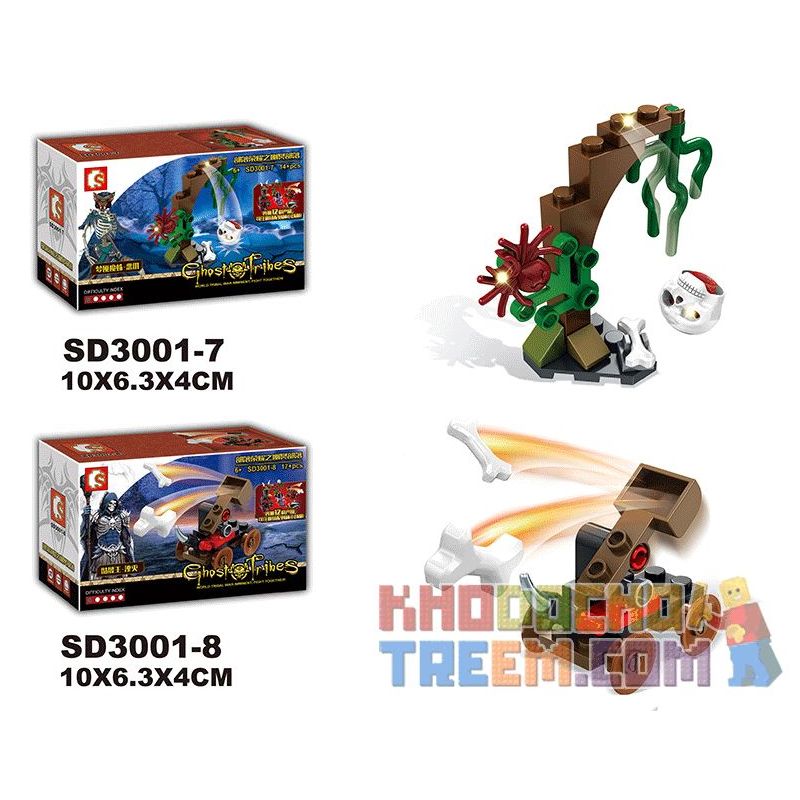 SEMBO WEKKI VIGGI SD3001 3001 non  TRIBE GLORY NETHER 12 MẶT HÀNG bộ đồ chơi xếp lắp ráp ghép mô hình Chronicles Of The Ghostly Tribe GHOST TRIBES Bộ Tộc Ma 198 khối