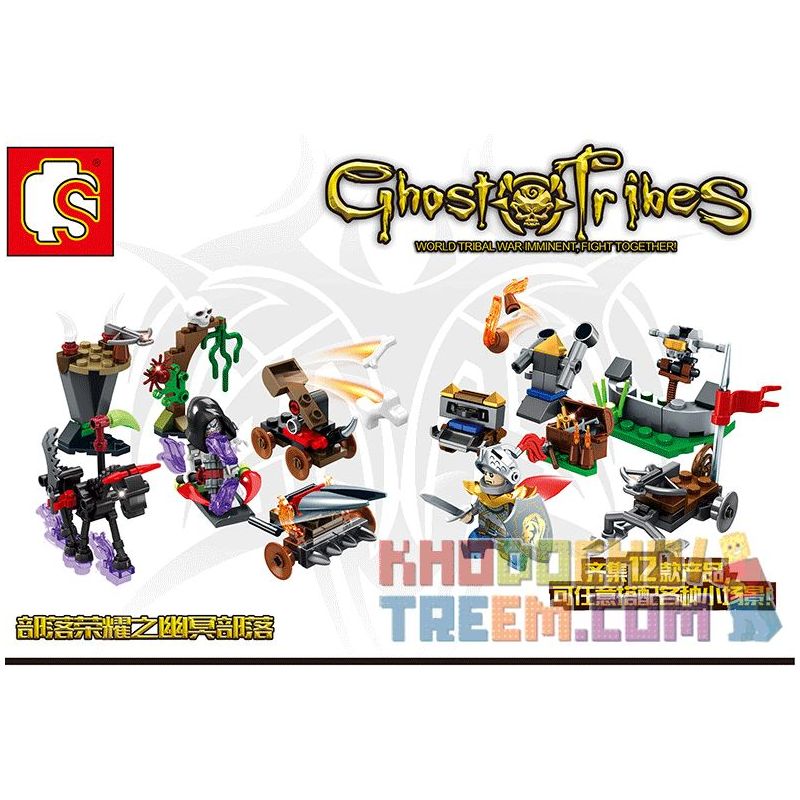 SEMBO WEKKI VIGGI SD3001 3001 non  TRIBE GLORY NETHER 12 MẶT HÀNG bộ đồ chơi xếp lắp ráp ghép mô hình Chronicles Of The Ghostly Tribe GHOST TRIBES Bộ Tộc Ma 198 khối