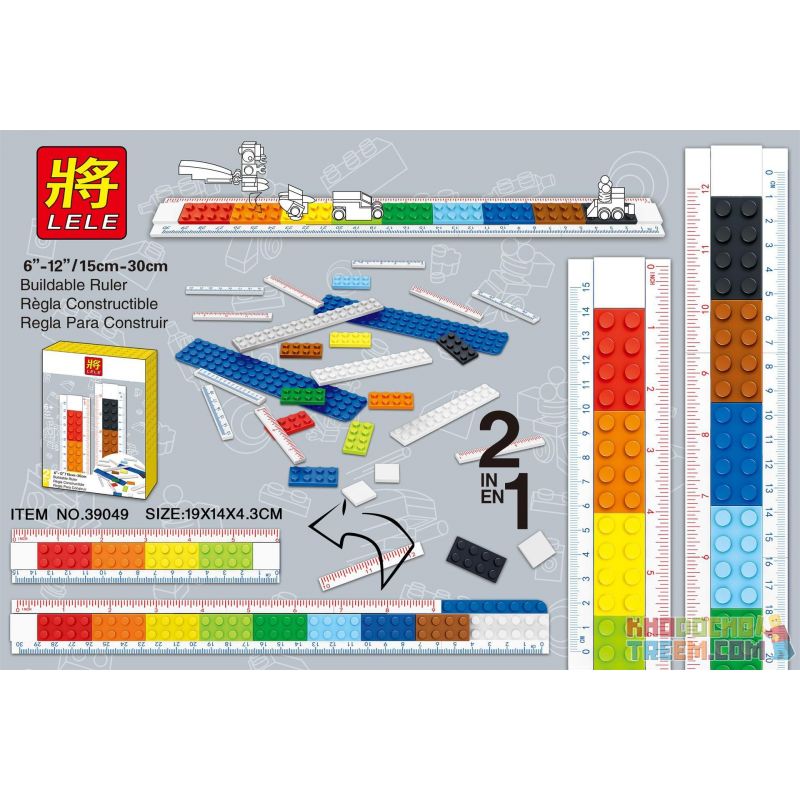 NOT Lego BUILDABLE RULER 5007195 LELE 39049 xếp lắp ráp ghép mô hình THƯỚC CÓ THỂ XÂY DỰNG Gear Đồ Lắp Ghép