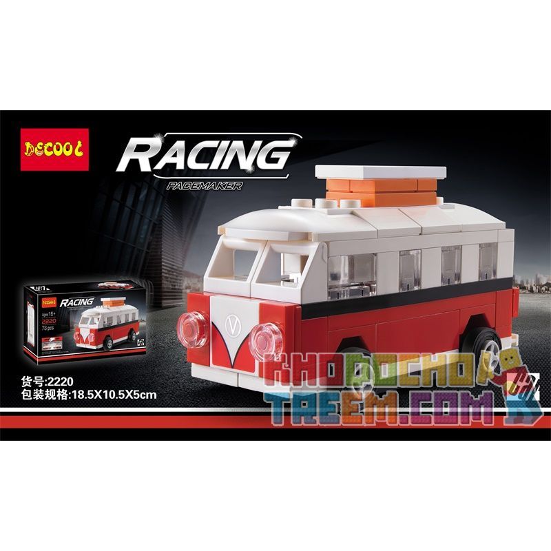 Decool 22015 2220 22059 Jisi 22015 2220 22059 non Lego VOLKSWAGEN T1. bộ đồ chơi xếp lắp ráp ghép mô hình Mini Racing Pacemaker Đua Xe Mini 73 khối