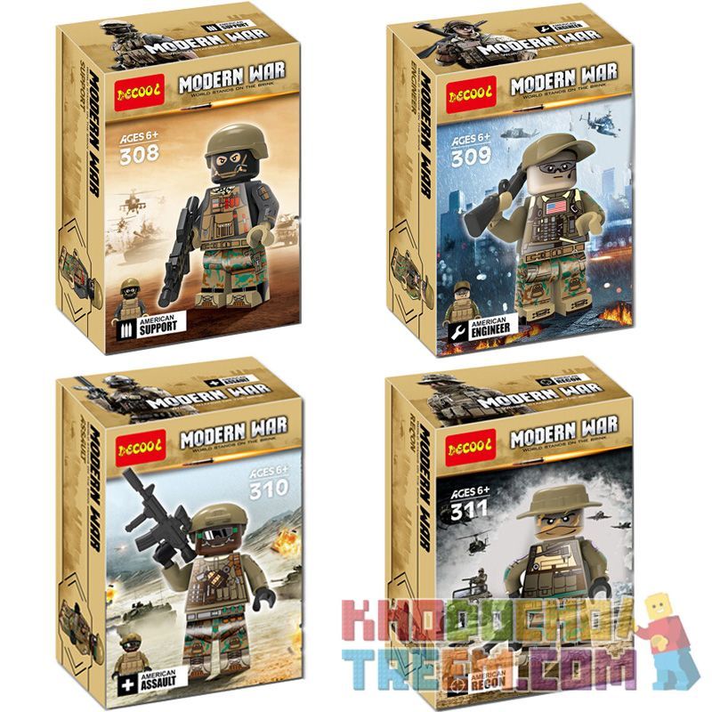 JISI 308 309 310 311 non Lego LỰC LƯỢNG ĐẶC BIỆT HOA KỲ MINIFIGURE 4 bộ đồ chơi xếp lắp ráp ghép mô hình Military Army Quân Sự Bộ Đội