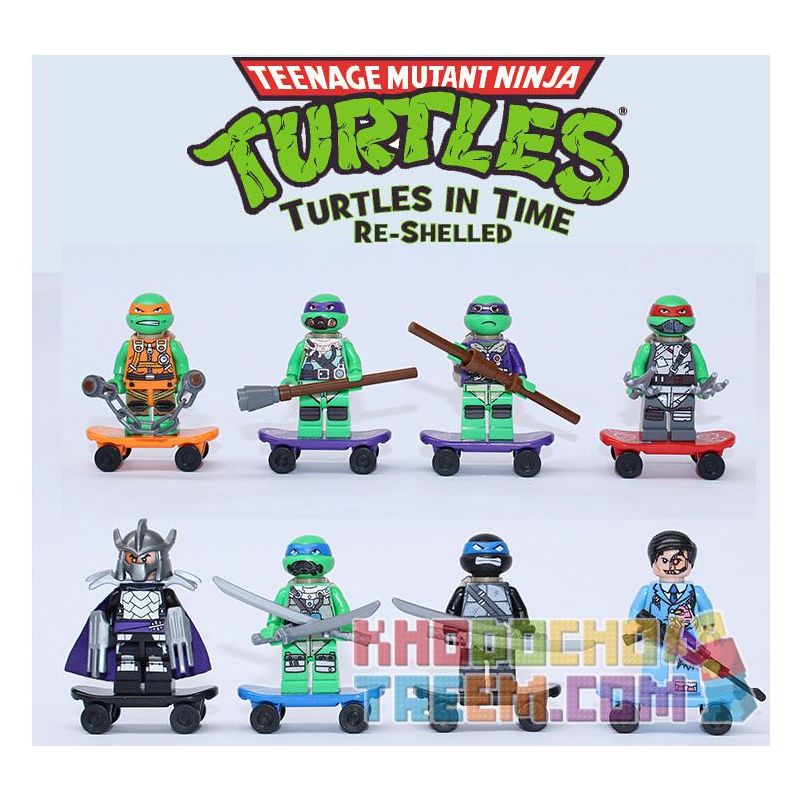 JISI 501 502 503 504 505 506 507 508 non Lego 8 NHÂN VẬT MINI VÁN TRƯỢT bộ đồ chơi xếp lắp ráp ghép mô hình Teenage Mutant Ninja Turtles Ninja Rùa