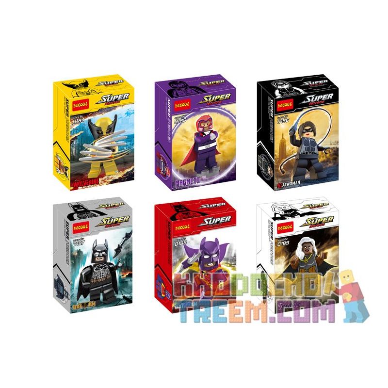 JISI 0184 0185 0186 0187 0188 0189 non Lego SIÊU ANH HÙNG MINIFIGURE 6 bộ đồ chơi xếp lắp ráp ghép mô hình Super Heroes Siêu Nhân Anh Hùng